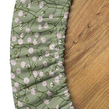 Abakuhaus Tischdecke Rundum-elastische Stofftischdecke, Natur Rosa Frühlings-Blüten-Muster
