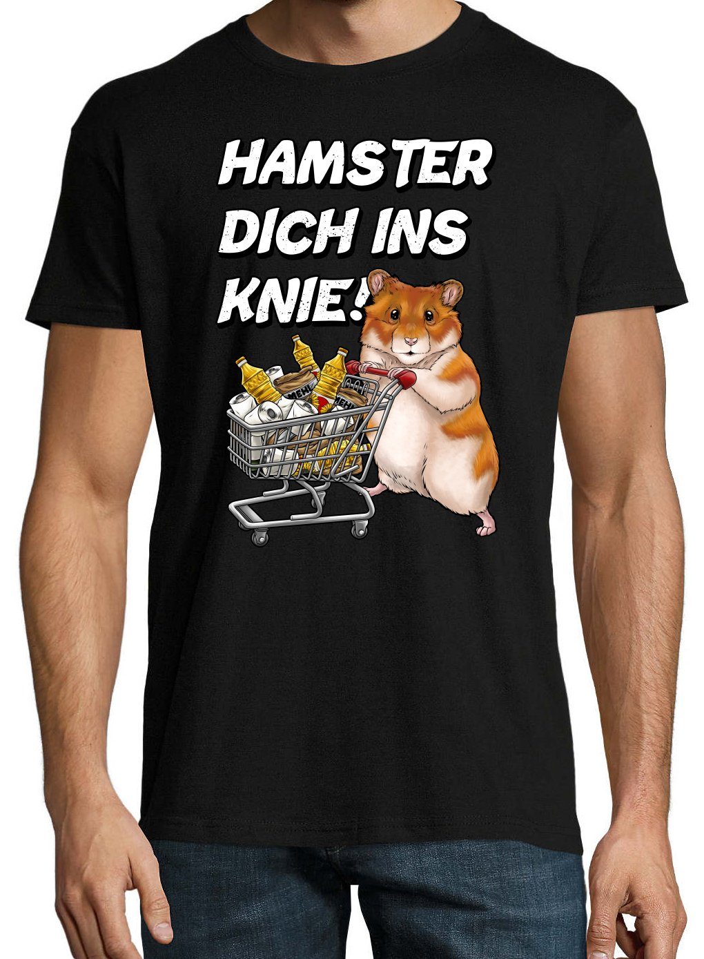 Youth Designz Print-Shirt HAMSTER DICH INS KNIE Herren T-Shirt mit lustigem günstig online kaufen