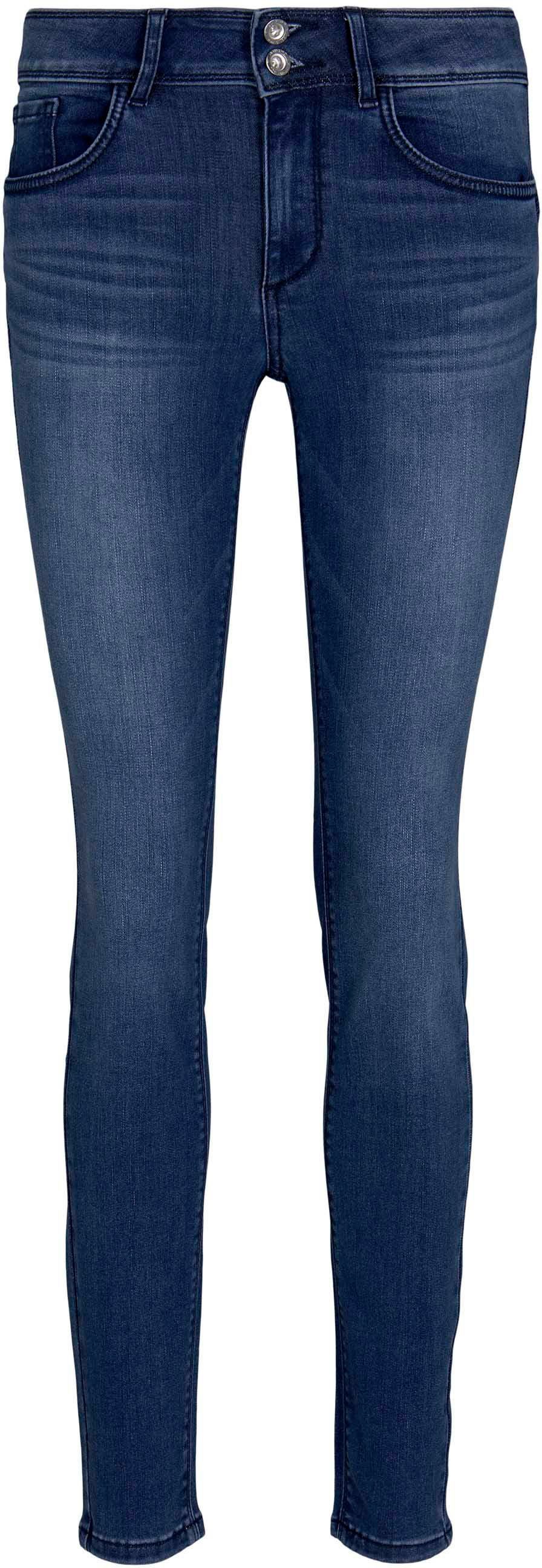 Skinny-fit-Jeans Alexa TOM dark-stone-wash Doppelknopf-Verschluss mit Skinny TAILOR