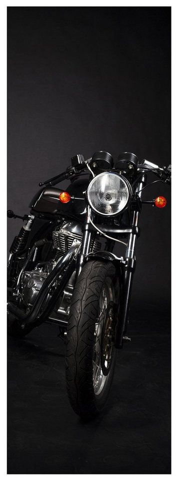 wandmotiv24 Türtapete schwarzes Motorrad, Naked Bike, Studio, glatt,  Fototapete, Wandtapete, Motivtapete, matt, selbstklebende Dekorfolie
