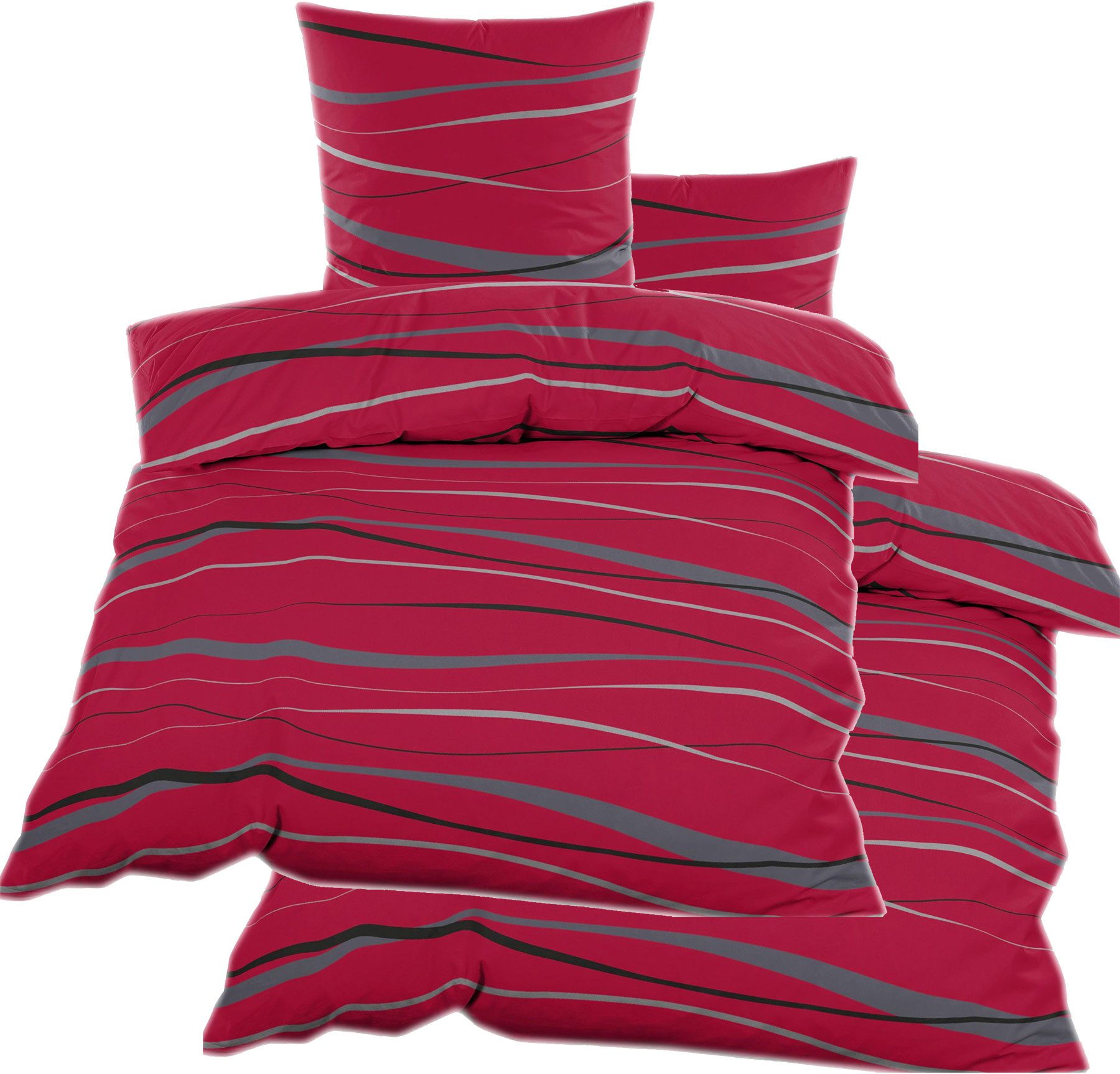 KH-Haushaltshandel Bettwäsche 4-tlg. Biber Winter Bettwäsche 2x(135x200 + 8 günstig online kaufen