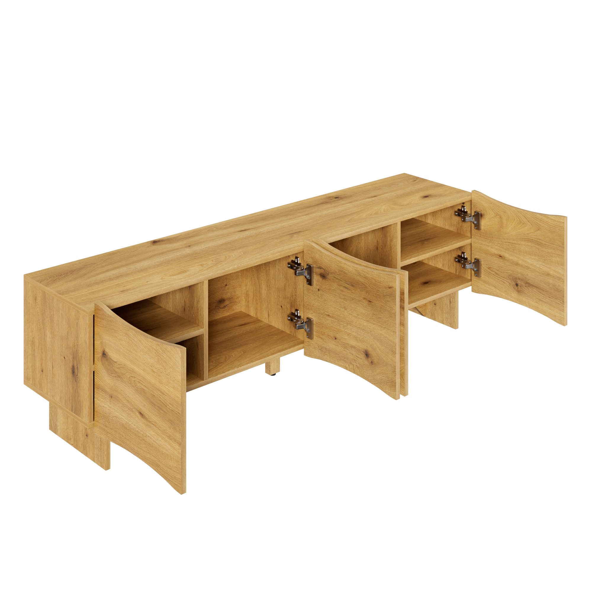 Lowboard in Holzoptik mit Wellenmuster