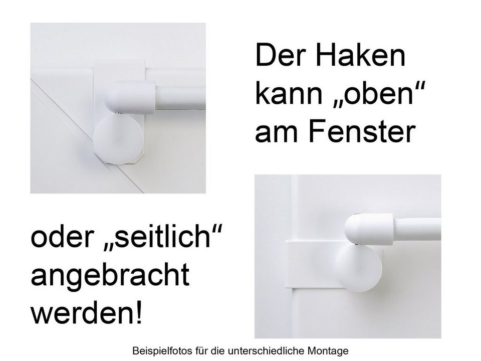 dekondo Fensterhaken Dekohaken Dekoklipp Fensterklipp Gardinenhaken, weiß,  für einen Klemmbereich (Rahmenstärke des Fensters/Fensterdicke) von 10-25  mm - wählen Sie die richtige Größe beim Kauf aus, (10-St), oben oder  seitlich am Fenster zu