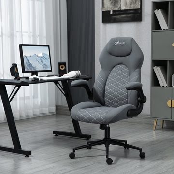 Vinsetto Schreibtischstuhl Bürostuhl höhenverstellbarer Drehstuhl mit Verstellbaren Armlehnen (PC Stuhl, 1 St), Mit Kopfstütze