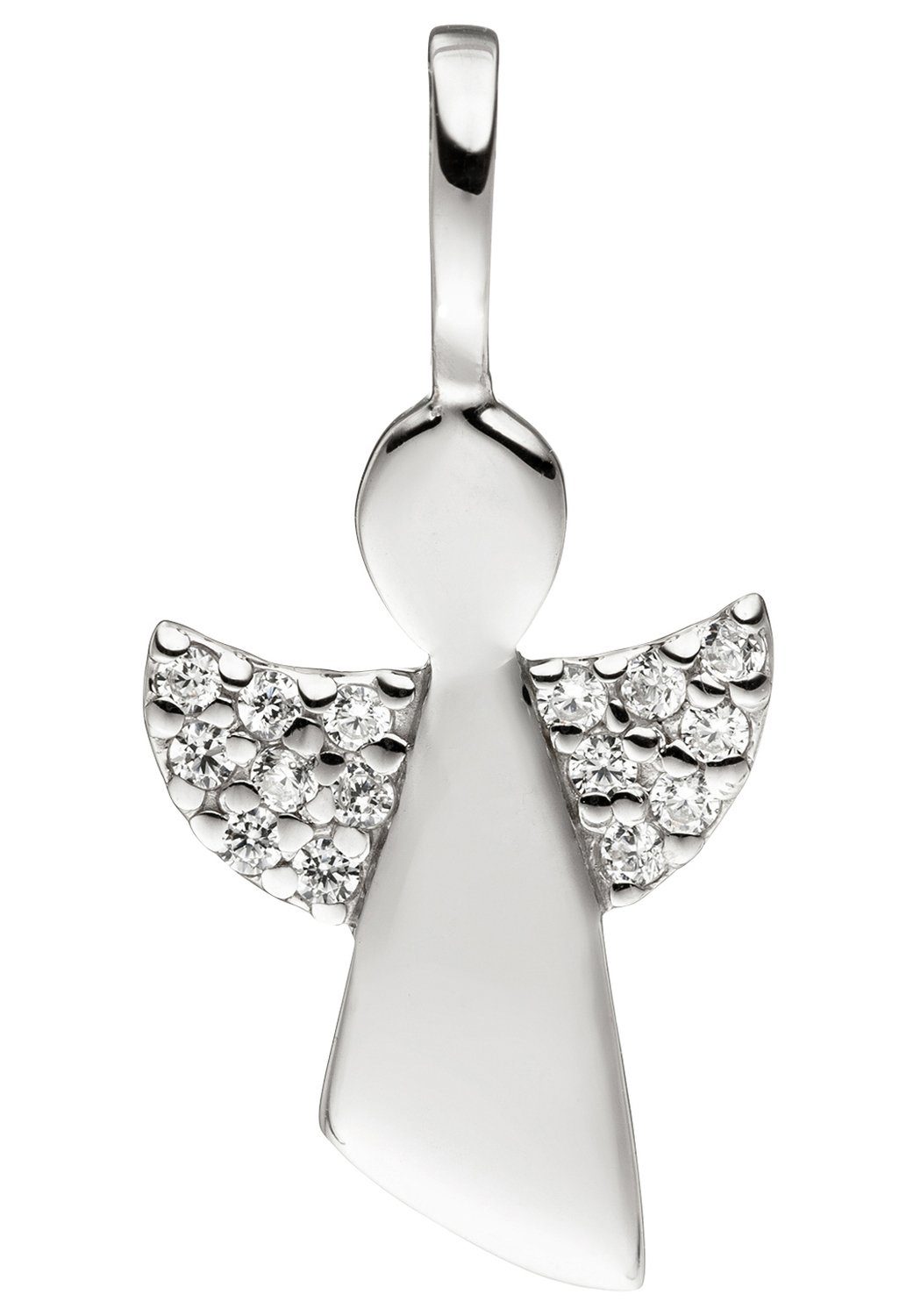 JOBO Engelanhänger Anhänger Schutzengel, 925 Silber mit 15 Zirkonia