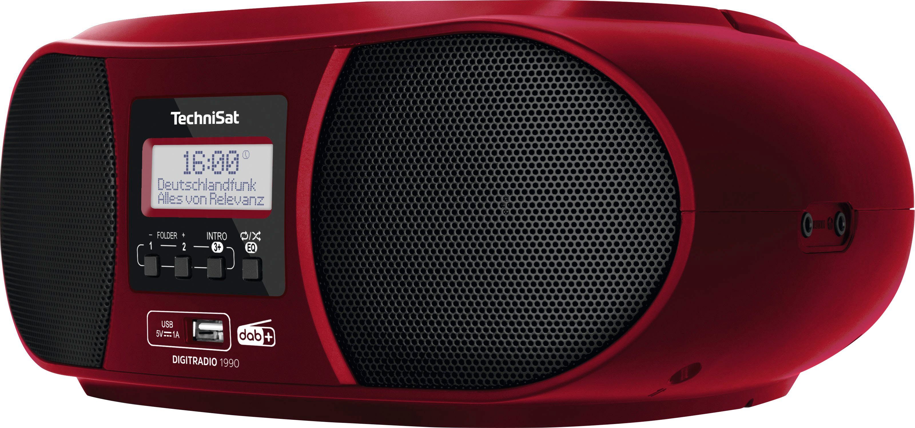 UKW (DAB) CD-Player) Digitalradio (Digitalradio (DAB), W, mit DIGITRADIO rot TechniSat RDS, 3 1990