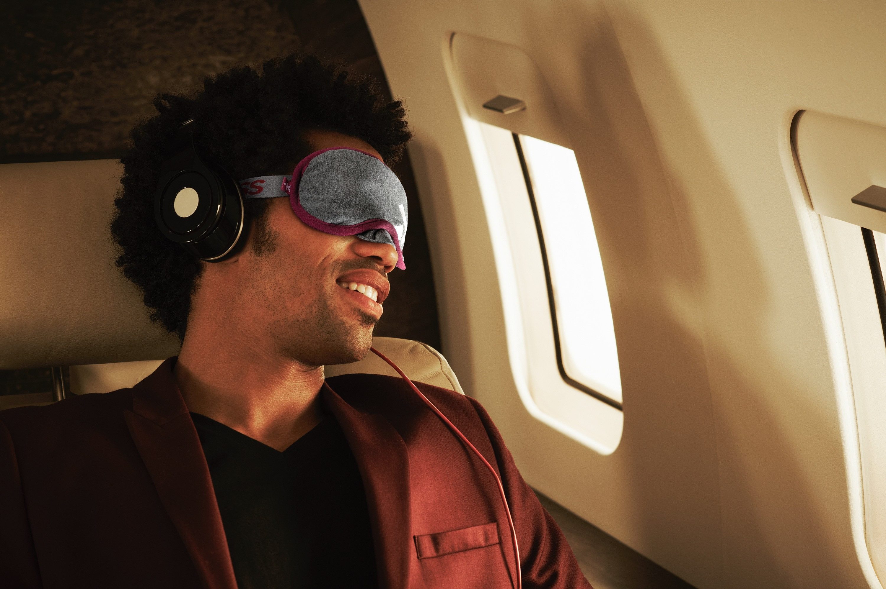 SKROSS Schlafmaske Sleep Mask Dark Grey, supersoften Deluxe-Schlafmaske