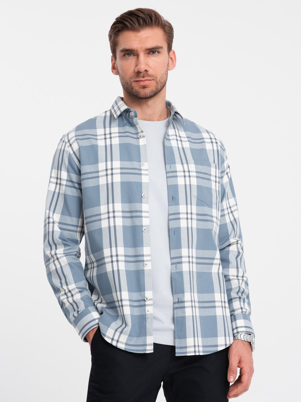 OMBRE Flanellhemd Klassisches Herrenhemd aus kariertem günstig online kaufen