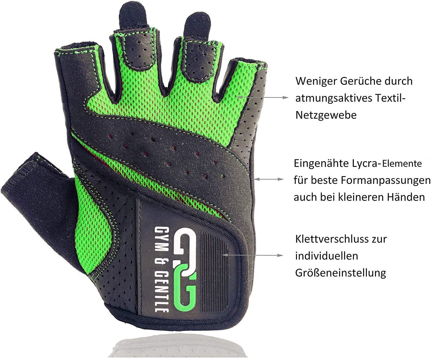 Gym & Gentle Trainingshandschuhe Fitnesshandschuhe für Damen - Schutz für Frauen beim Sport/Kraftsport