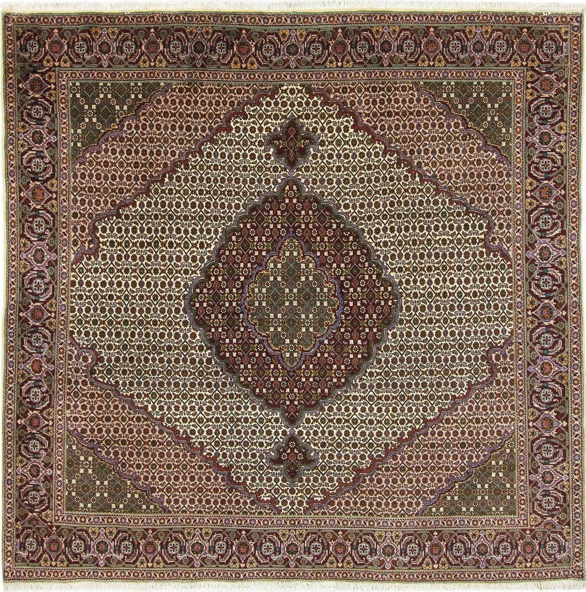 Orientteppich Täbriz Mahi 199x205 Handgeknüpfter / Orientteppich Nain mm 7 Perserteppich, Höhe: rechteckig, Trading