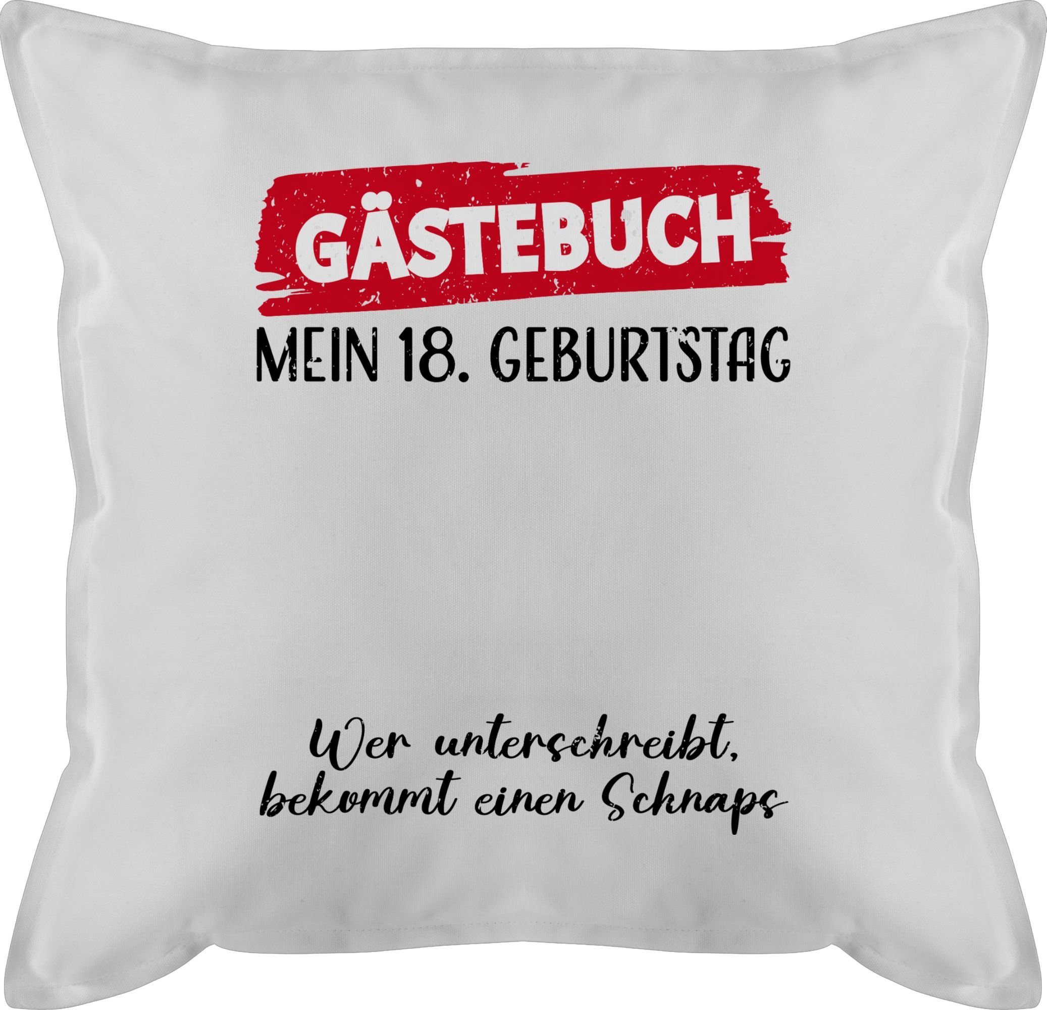 Geburtstag, Weiß 18. Gästebuch Shirtracer 3 Dekokissen Geburtstag 18. - Kissen