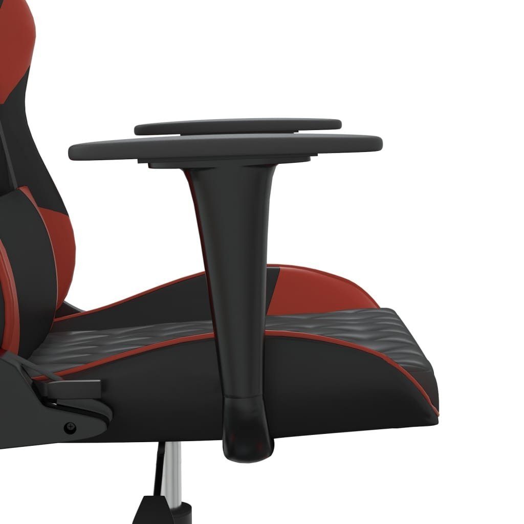 vidaXL Gaming-Stuhl Gaming-Stuhl Schwarz Massagefunktion und Weinrot und Weinrot | Kunstleder (1 Schwarz St) Weinrot Schwarz mit und