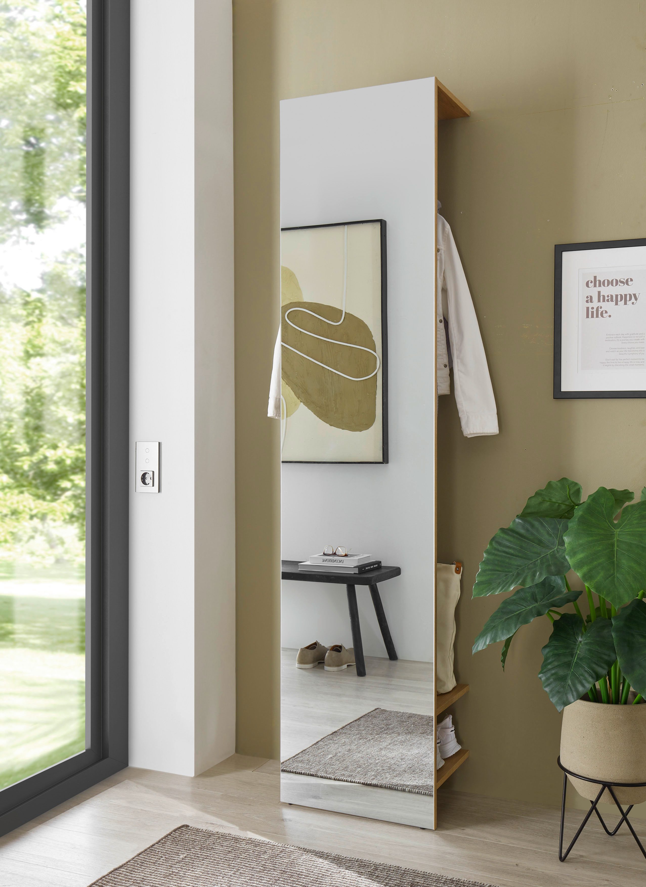 INOSIGN Garderobenschrank GiRON/CiTY, Schrank mit Spiegelfront, moderner Kleiderschrank mit Kleiderstange, modernes Design, beidseitig geöffnet, 50 cm breit