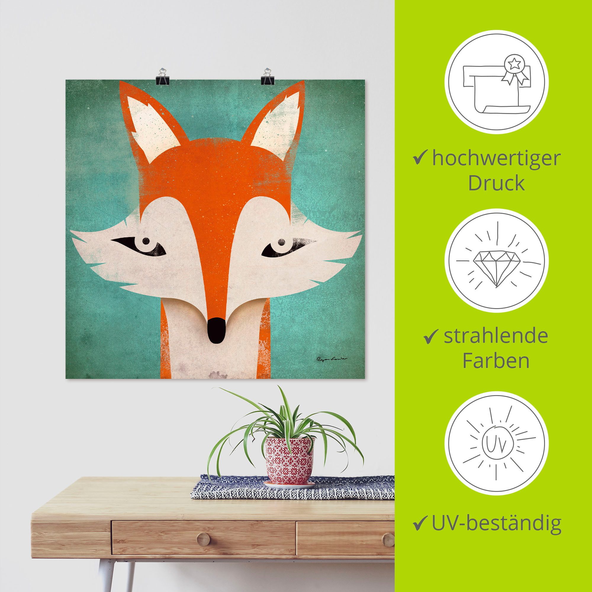 Artland Poster Fuchs, Tiere (1 St), ohne Rahmen