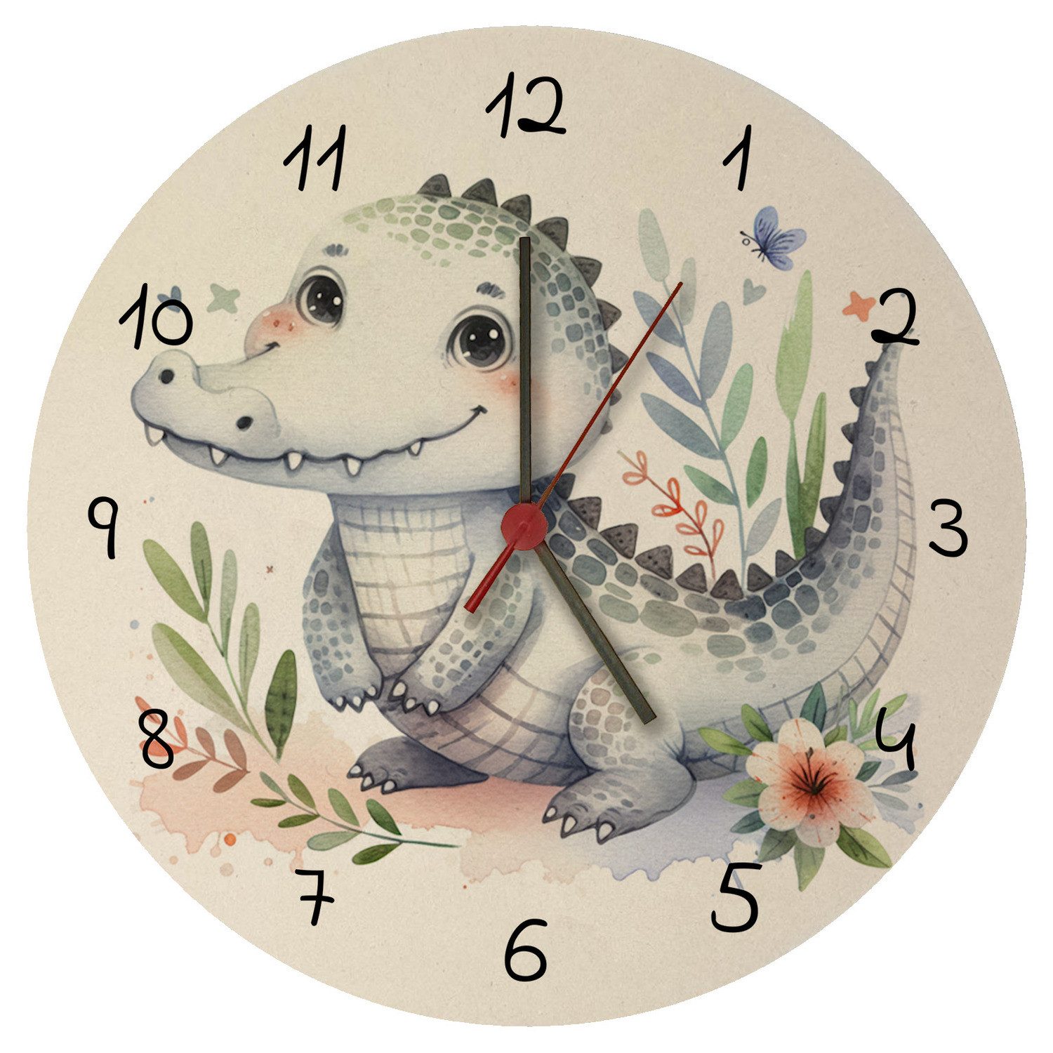 Wanduhr kleines Krokodil Wanduhr aus MDF