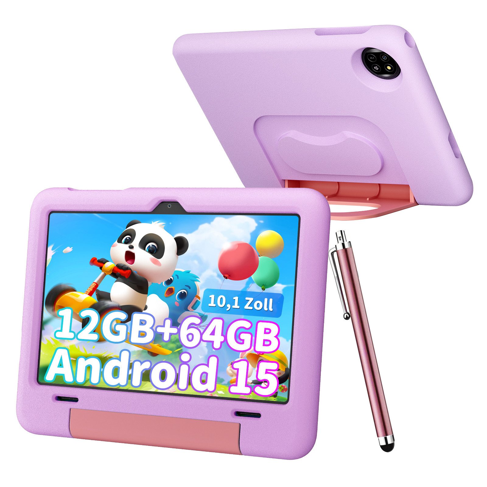 blackview 10,1" Tab 20 Kids Android 15 mit Stylus Tablet (64 GB, 5G wifi, Android 15, Google Kids Space, Gemini AI 2.0)