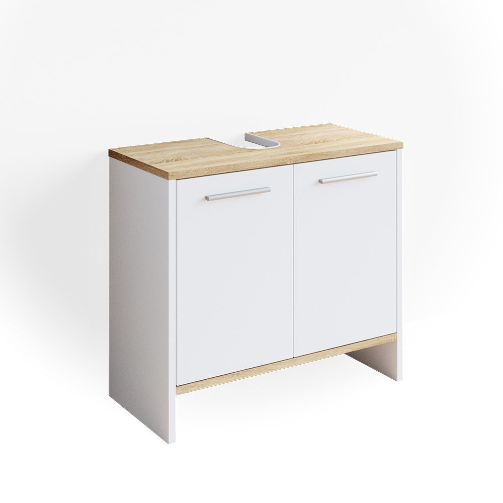 Vicco Waschbeckenunterschrank Elvio, Weiß/Sonoma, 60.5 x günstig online kaufen