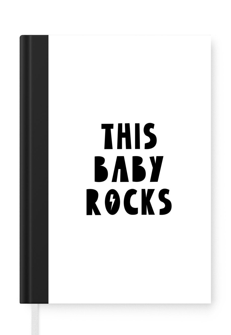 MuchoWow Notizbuch Zitate - Dieses Baby rockt - Baby - Kinder - Sprichwörter, Journal, Merkzettel, Tagebuch, Notizheft, A5, 98 Seiten, Haushaltsbuch