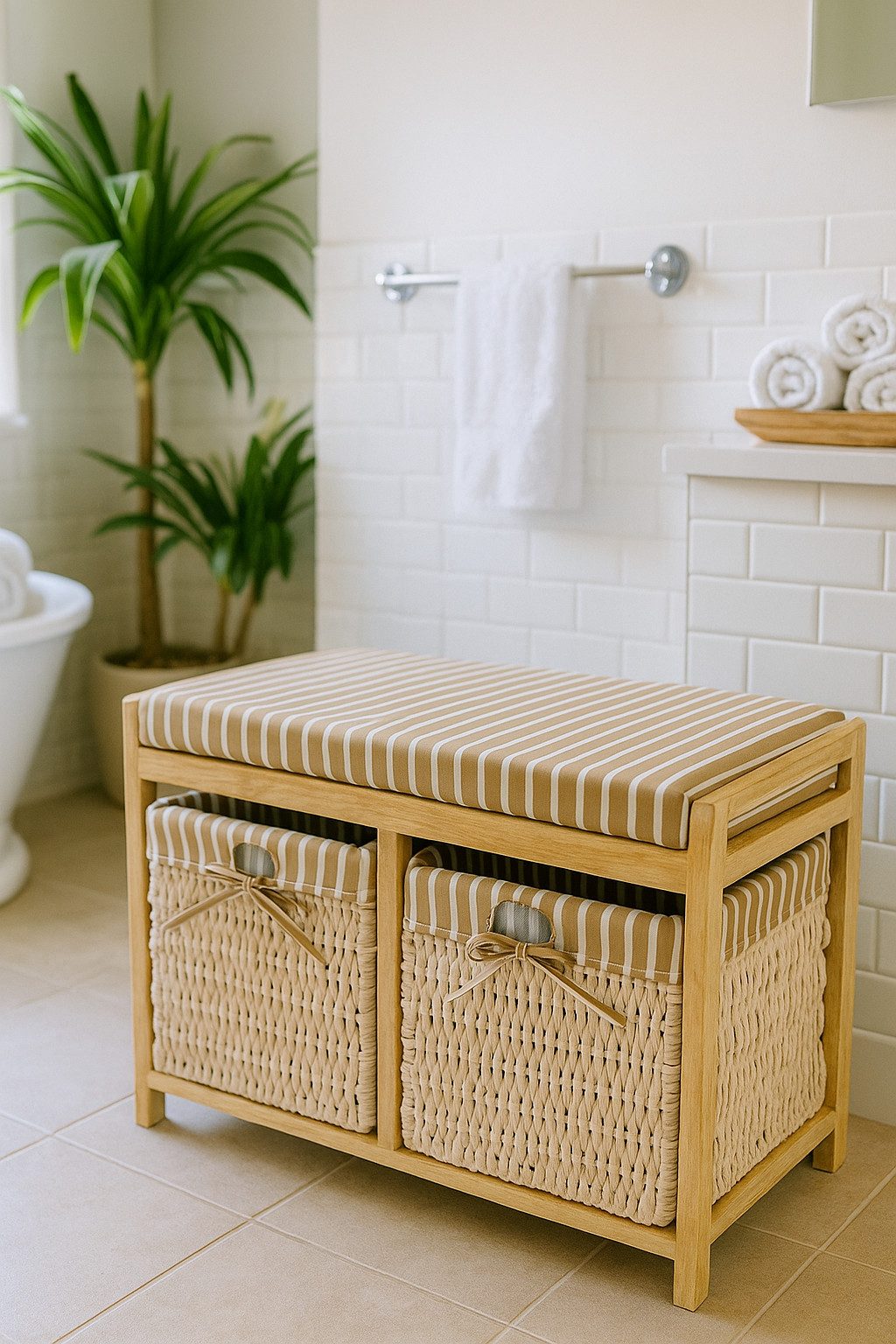 bv-vertrieb Wäschekorb Sitzbank Wäschekorb gepolsterte Bank mit Maisstrohge günstig online kaufen