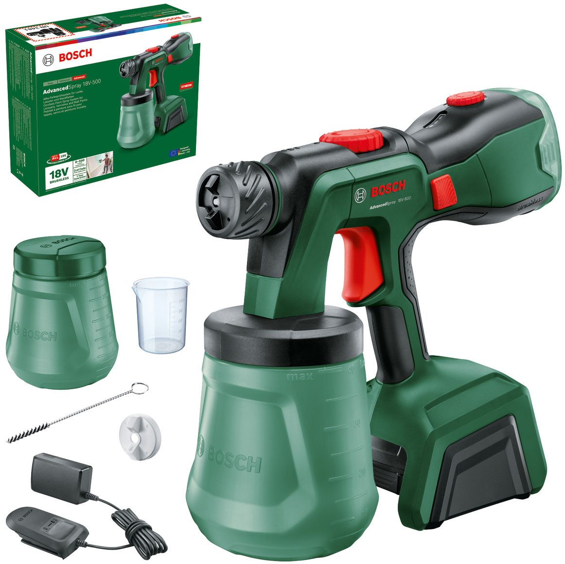 Bosch Home & Garden Farbsprühgerät AdvancedSpray 18V-500, (Set), inkl. Akku und Ladegerät