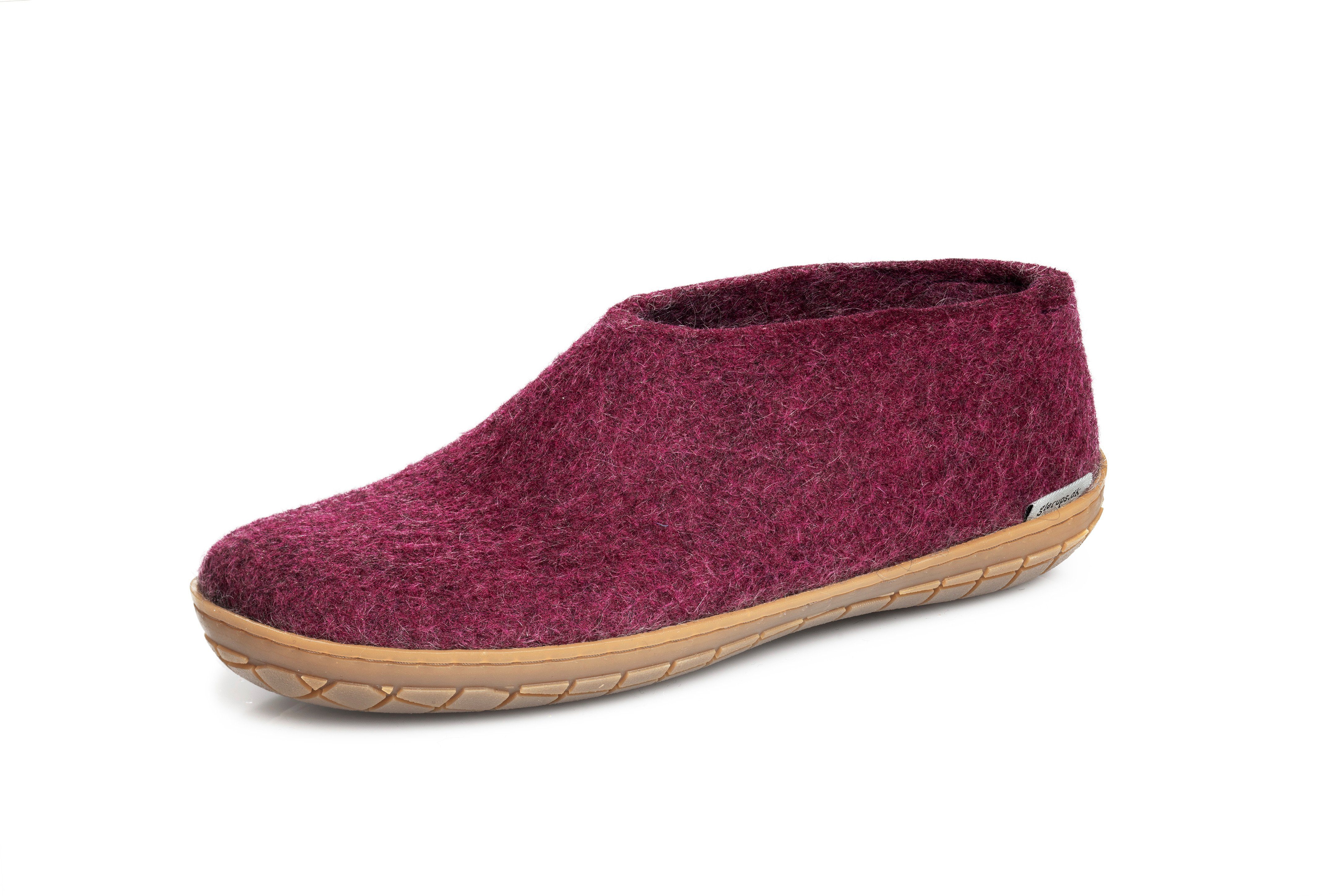 Beerenfarben (cranberry) dk glerups Hüttenschuhe