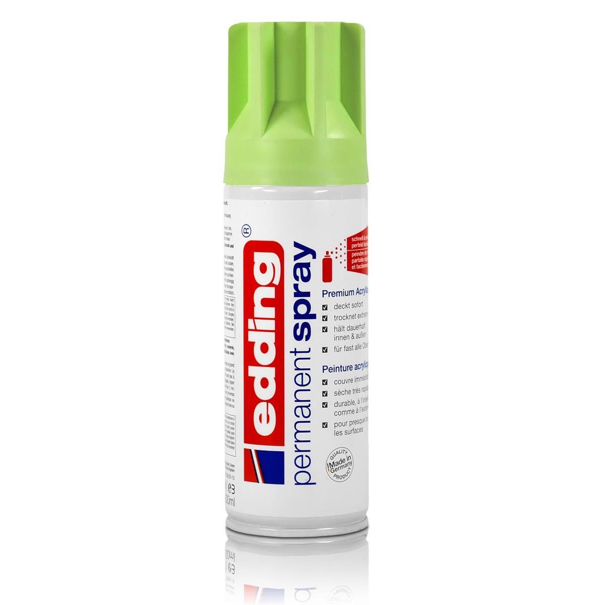 edding Sprühfarbe edding Permanent Spray pastellgrün matt 200 ml Premium Acryllack Spray