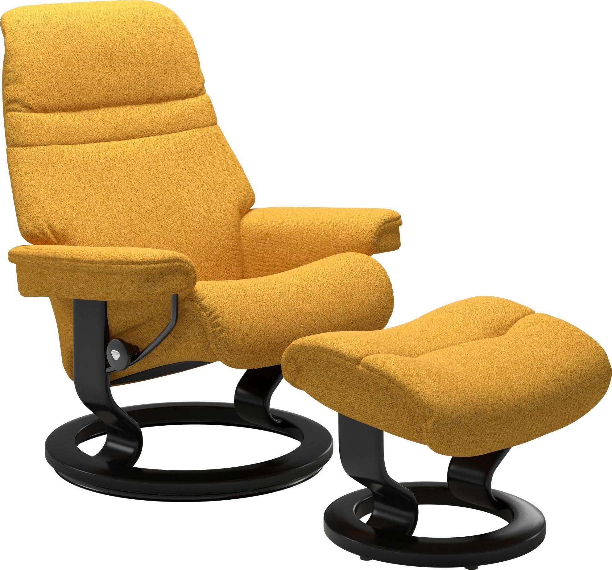 Stressless® Relaxsessel Sunrise (Set, Relaxsessel mit Hocker), mit Classic  Base, Größe L, Gestell Schwarz