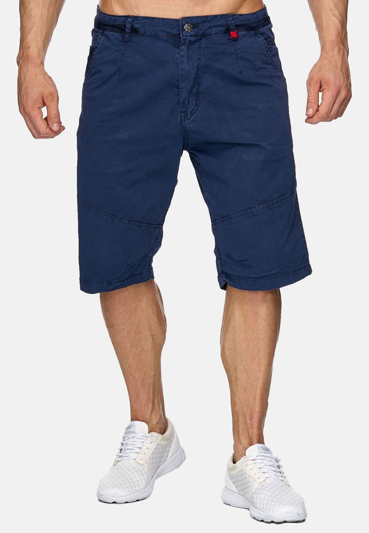 Max Men Chinoshorts Dunkelblau in 1930 (1-tlg) Shorts Bermuda Capri Hose Stretch 3/4