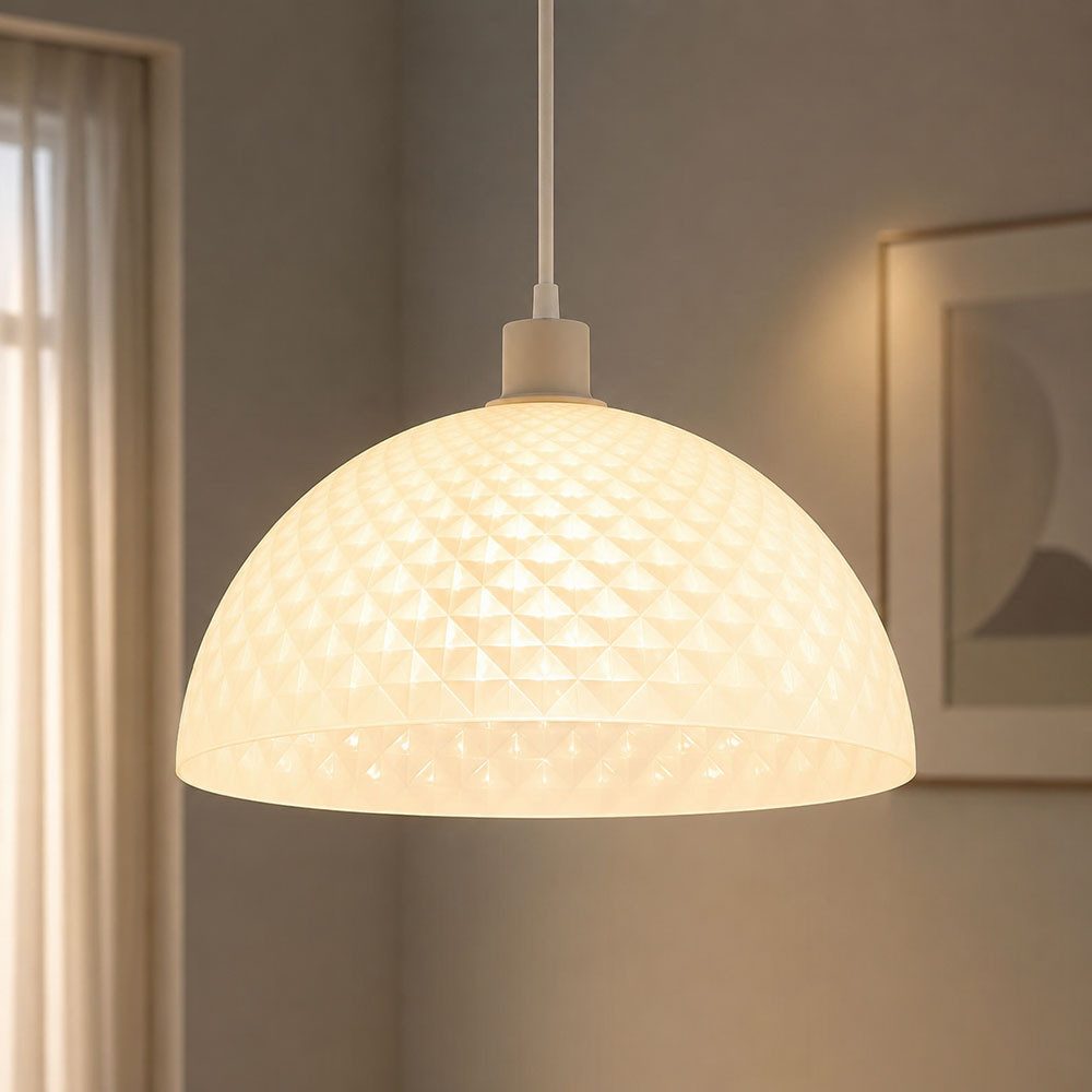 GLOBO LIGHTING Hängeleuchte, Leuchtmittel nicht inklusive, Hängeleuchte Pendelleuchte sandfarben matt Glas champagner H 120 cm