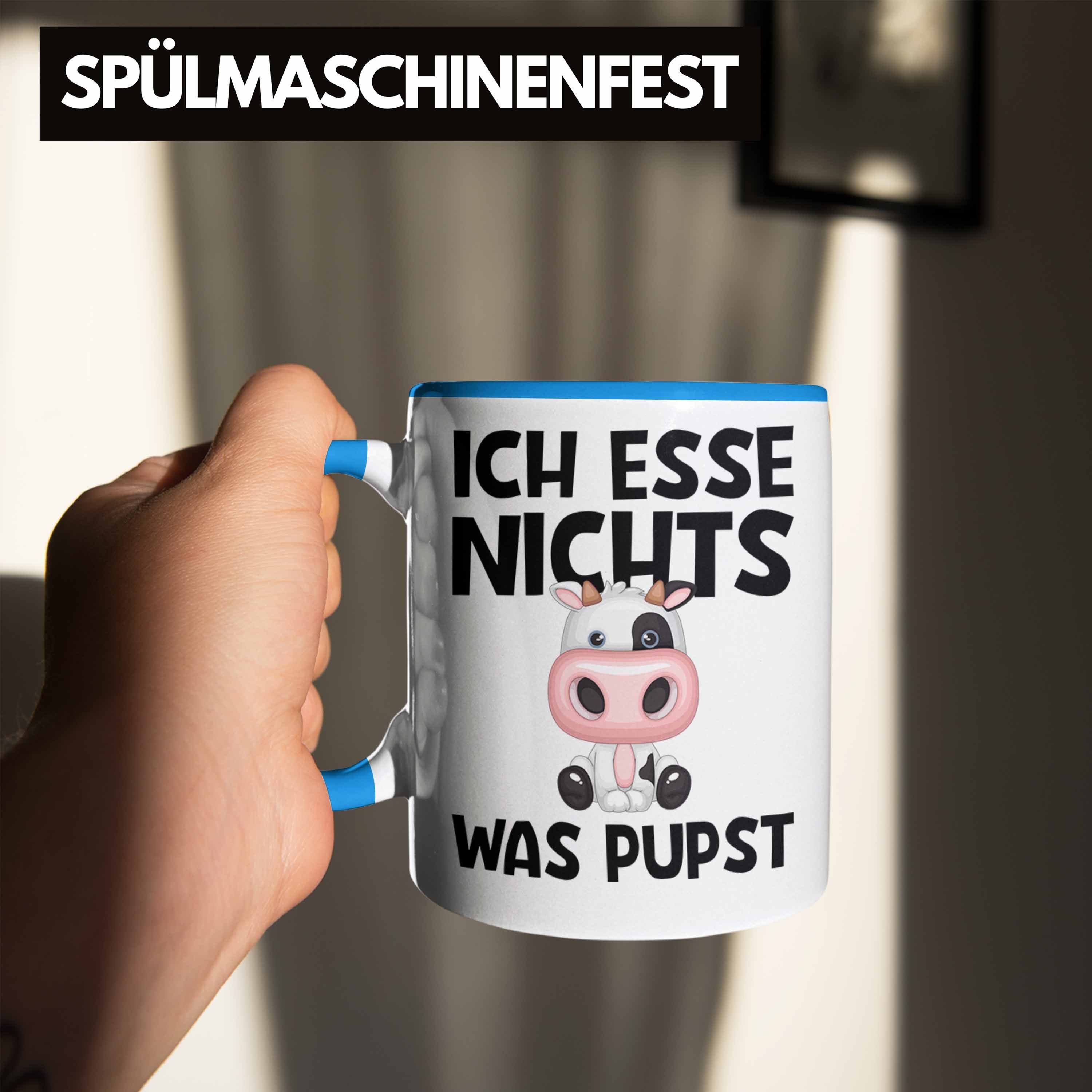 Vegan Blau Tasse Veganer Vegetarier Gesc Was Ich Tasse Nichts Geschenk Esse Pupst Trendation