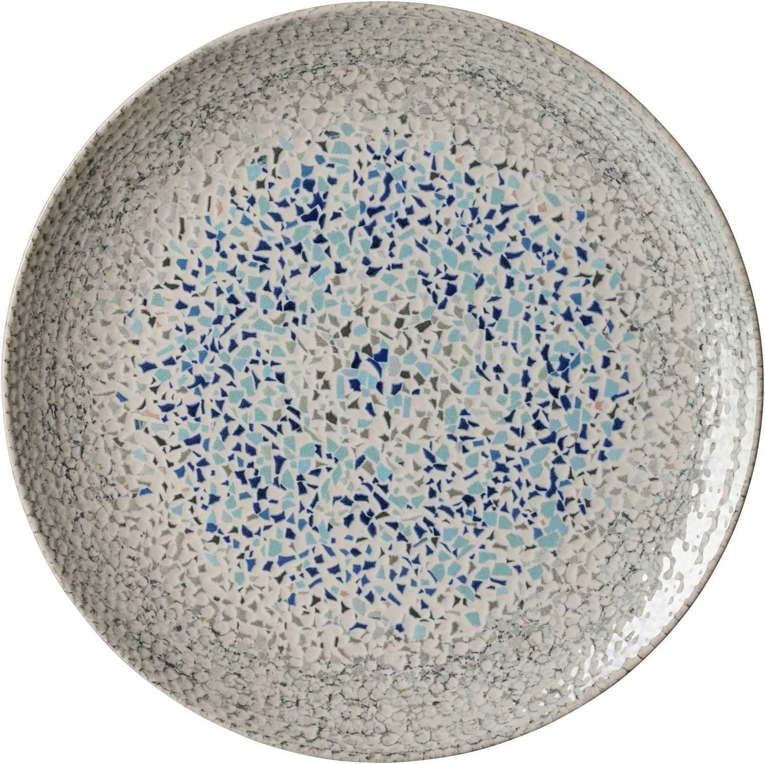 Ritzenhoff & Breker Speiseteller Rimini Stone Mosaik Teller 26 cm, (1 St), Handwerkliches Struktur Dessin