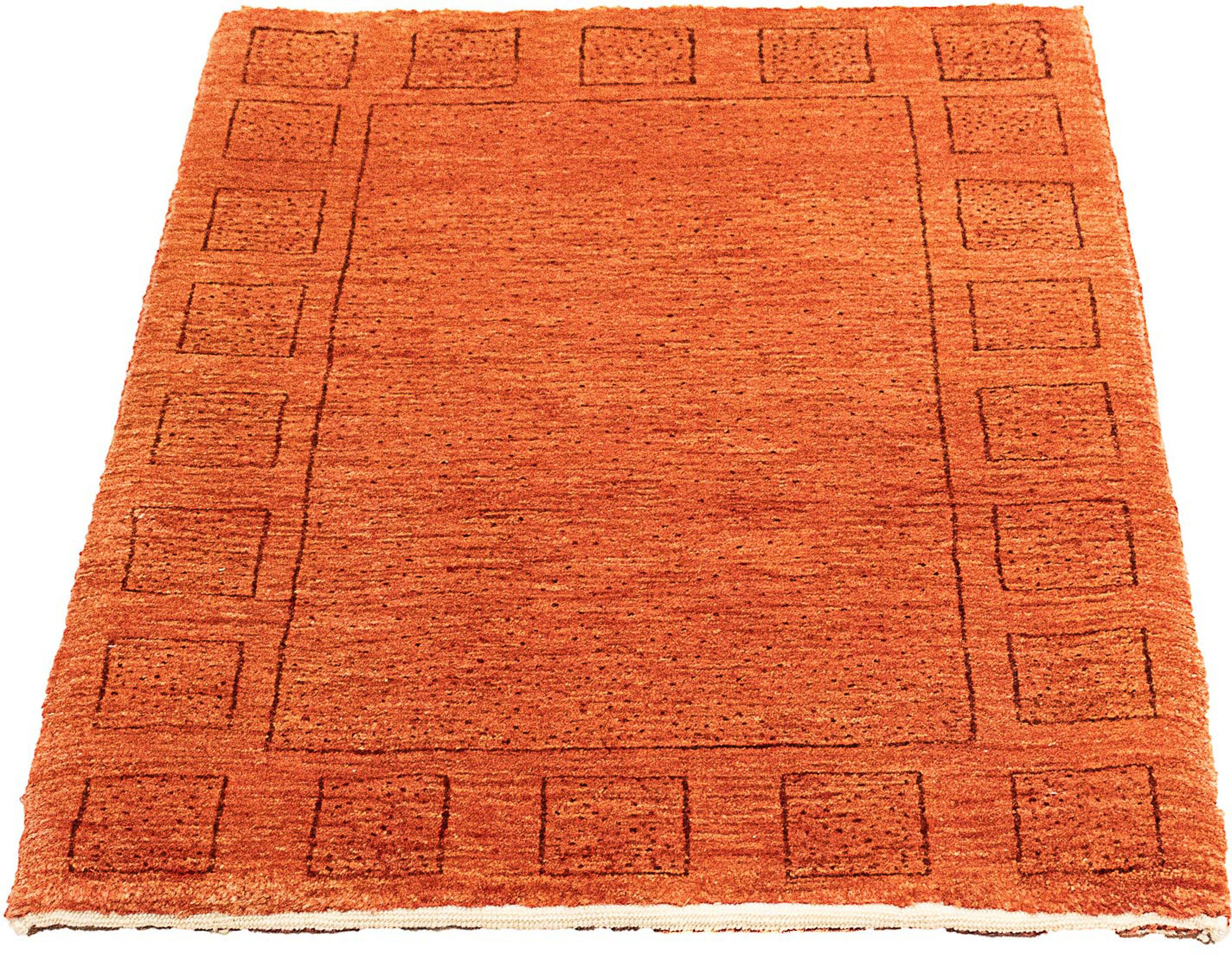 Wollteppich Gabbeh - Kaschkuli Perser - 90 x 65 cm - rost, morgenland, rechteckig, Höhe: 13 mm, Wohnzimmer, Handgeknüpft, Einzelstück mit Zertifikat