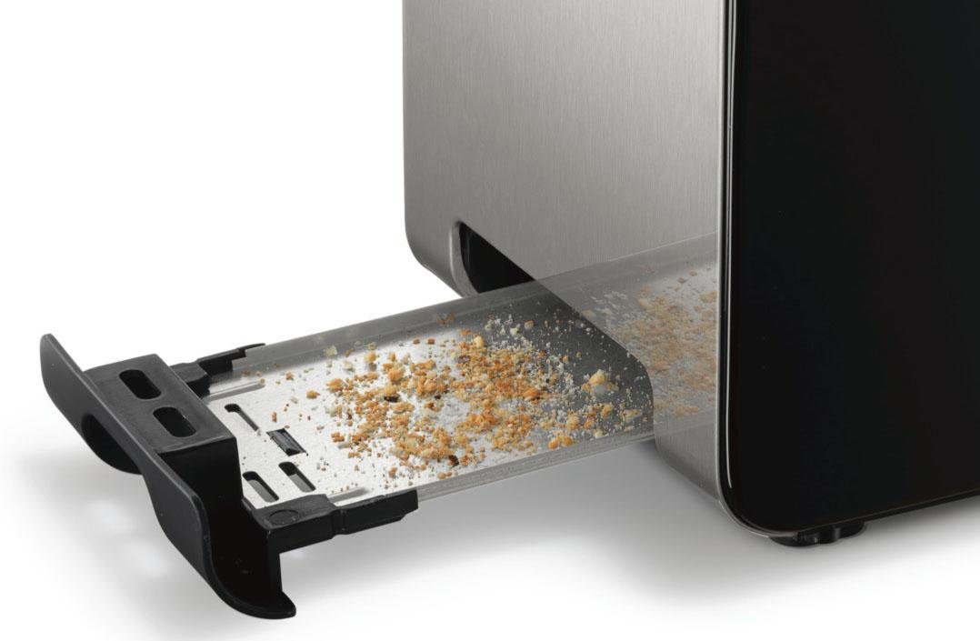 BOSCH Toaster ComfortLine TAT7203, integrierter Edelstahl-Brötchenaufsatz, 2 kurze Schlitze, für 2 Scheiben, 1050 W, Abschaltautomatik, Auftaufunktion, Edelstah – Bild 5 von 5