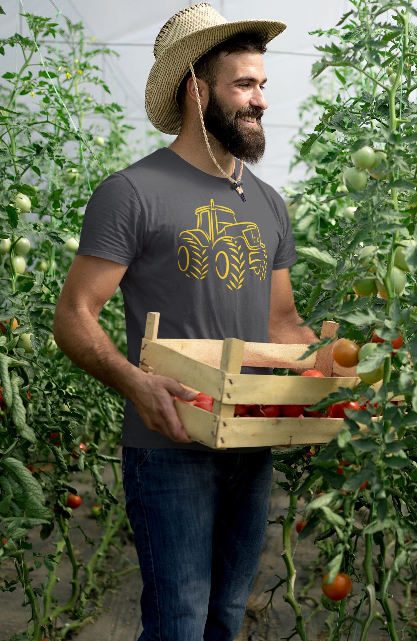 Baddery Print-Shirt "Traktor" T-Shirt Männer Herren günstig online kaufen