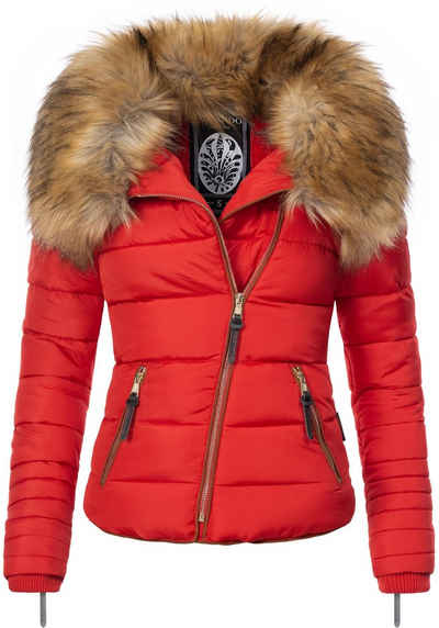 Damen Stepp Winter Jacke warm Damenjacke Kapuze Kunstfellkragen D-361 NEU