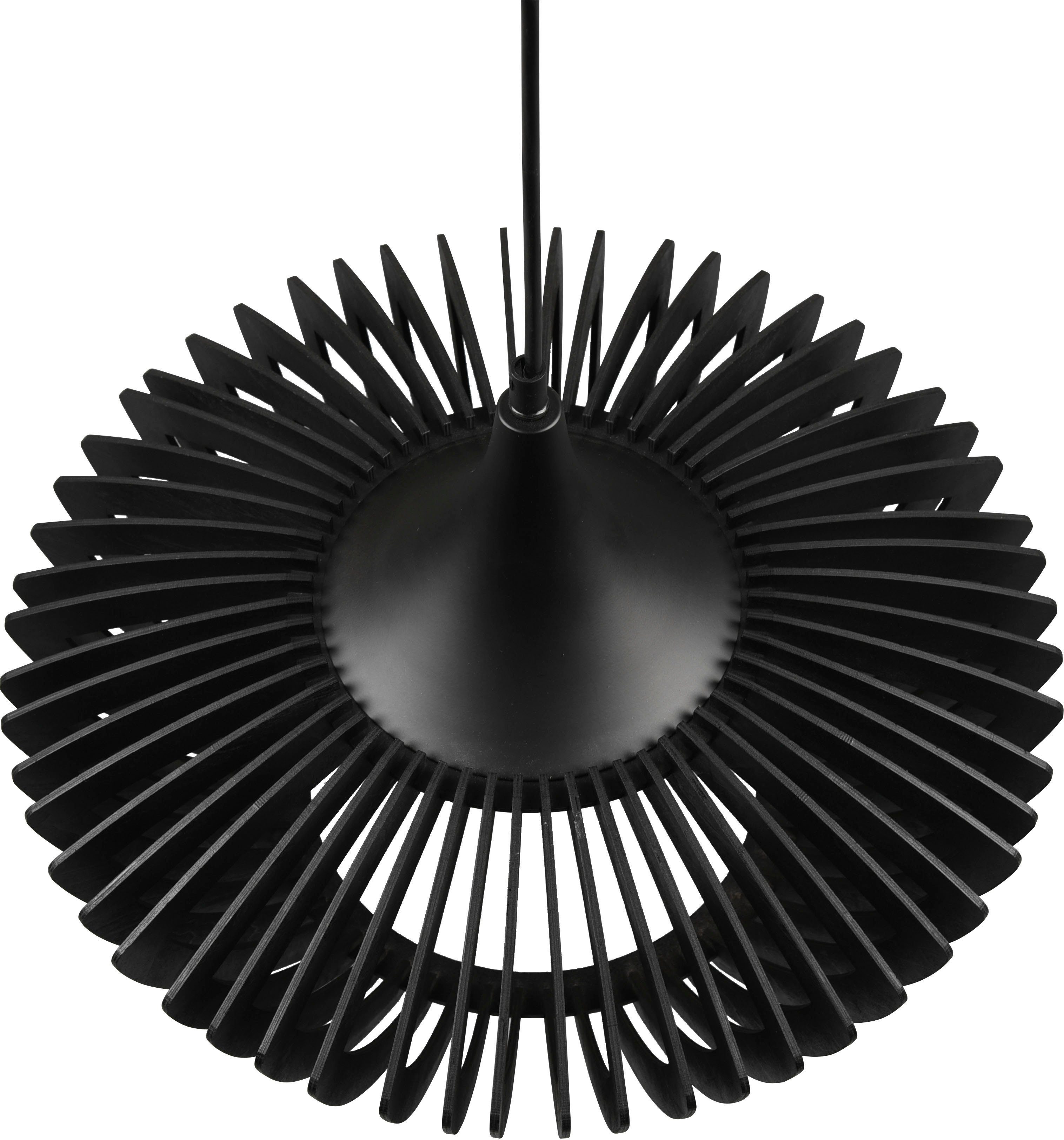 TRIO Leuchten Pendelleuchte Colino, ohne Leuchtmittel, warmweiß - kaltweiß, Hängelampe mit Holzschirm Ø40cm höhenverstellbar bis 150cm, exkl 1xE27