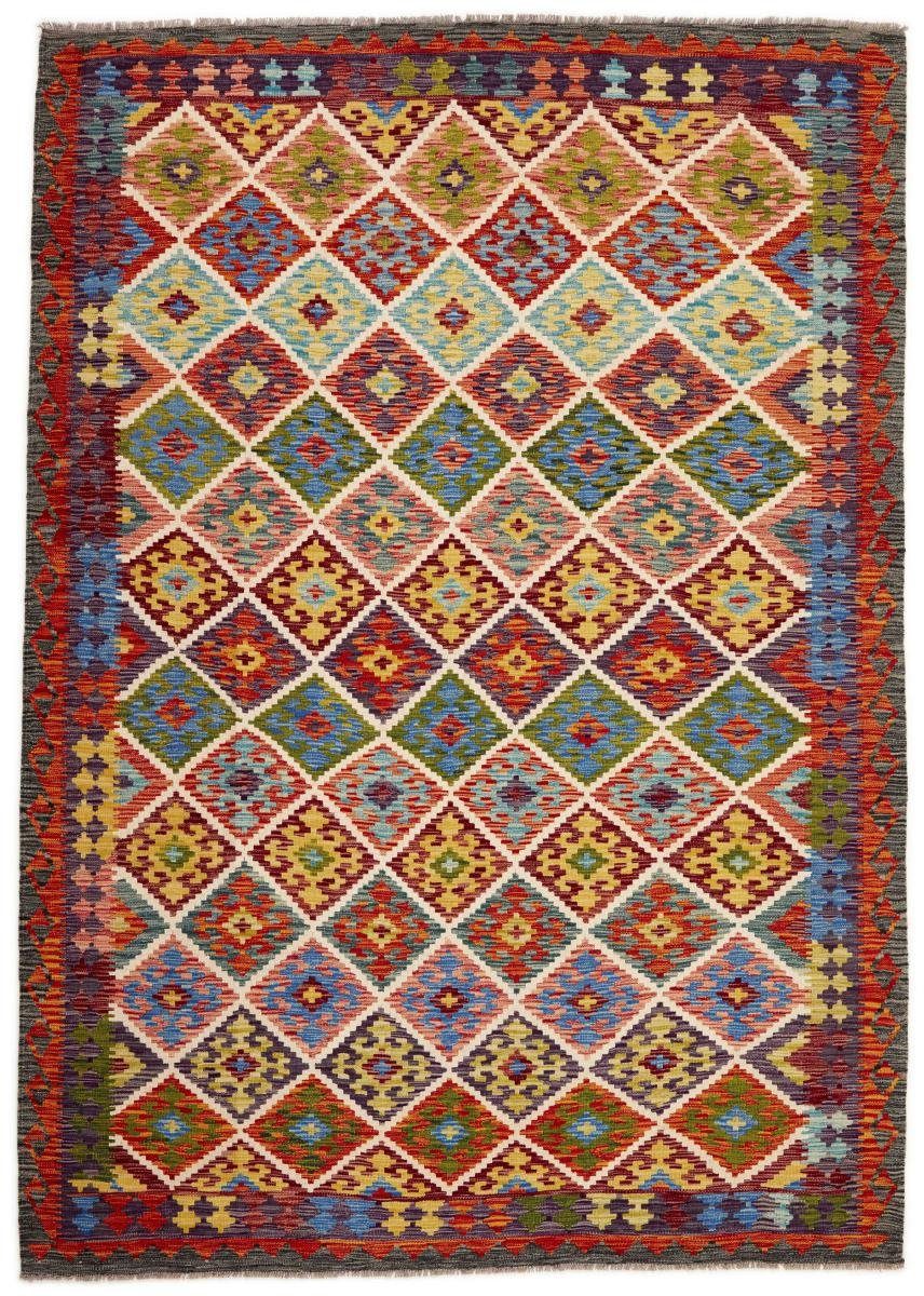 Orientteppich Kelim Afghan 203x288 Handgewebter Orientteppich, Nain Trading, rechteckig, Höhe: 3 mm