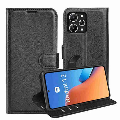 Wigento Handyhülle Für Xiaomi Redmi 12 Handy Tasche Wallet Hülle Case Cover Schutz Etuis