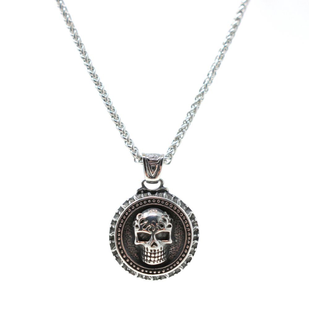 DALMARO Edelstahlkette Lederkette Edelstahl 316 SKULL günstig online kaufen