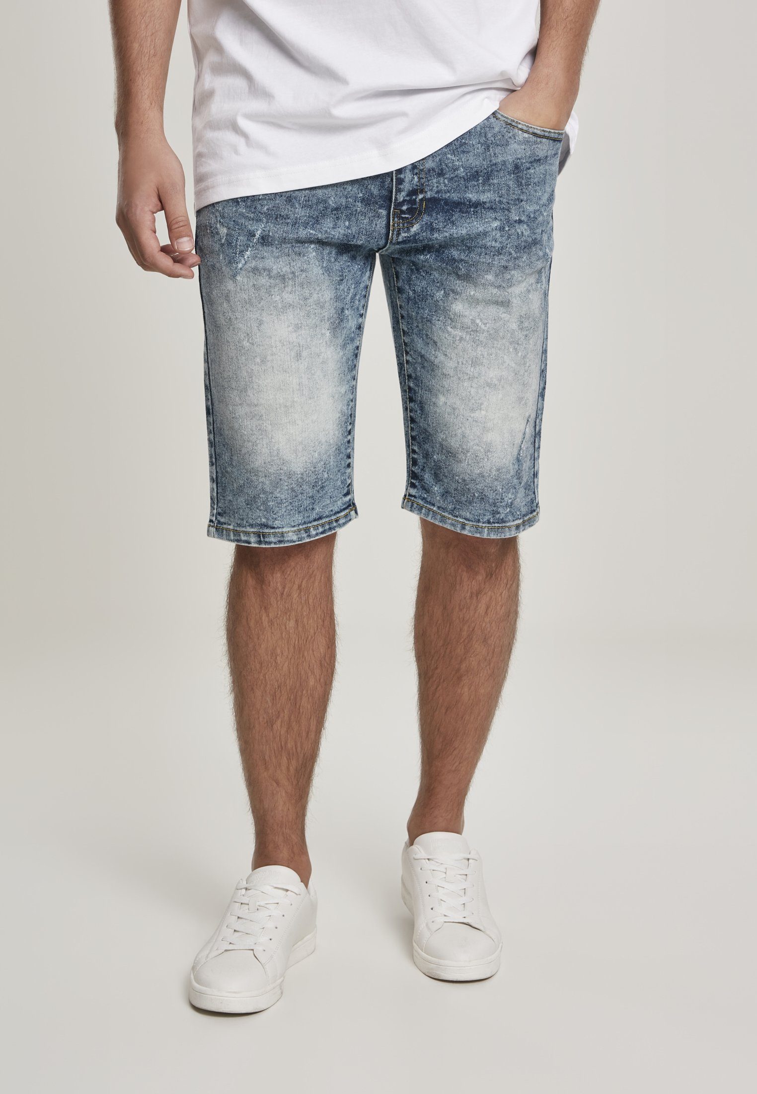 Southpole Stoffhose Herren Basic Denim Shorts (1-tlg) midsand blue | Straight-Fit Jeans