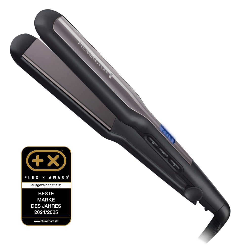 Remington Glätteisen S5525 Ultra-Keramik-Beschichtung, Extra breite Stylingplatten, LCD Display, Ultra-Keramikbeschichtung braun|schwarz