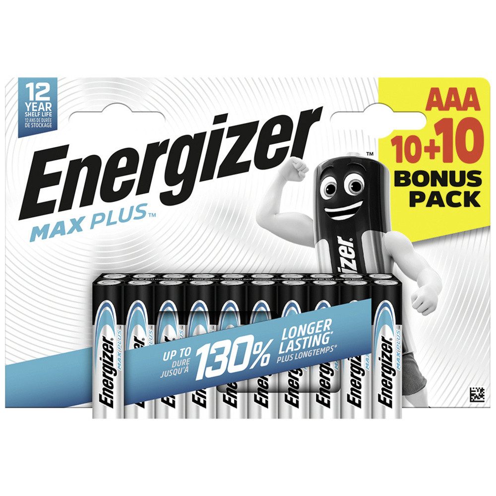 Energizer Energizer Max Plus Micro (AAA)-Batterie Alkali-Mangan 1.5 V 20 St. Batterie