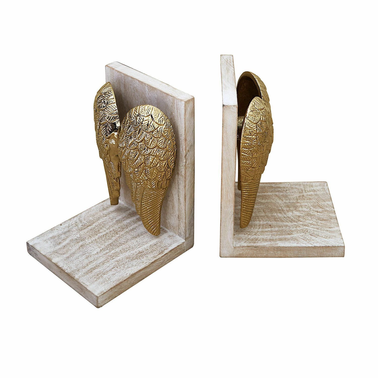Dekoobjekt Buchstütze 2er Set Lunelles antikweiß/gold