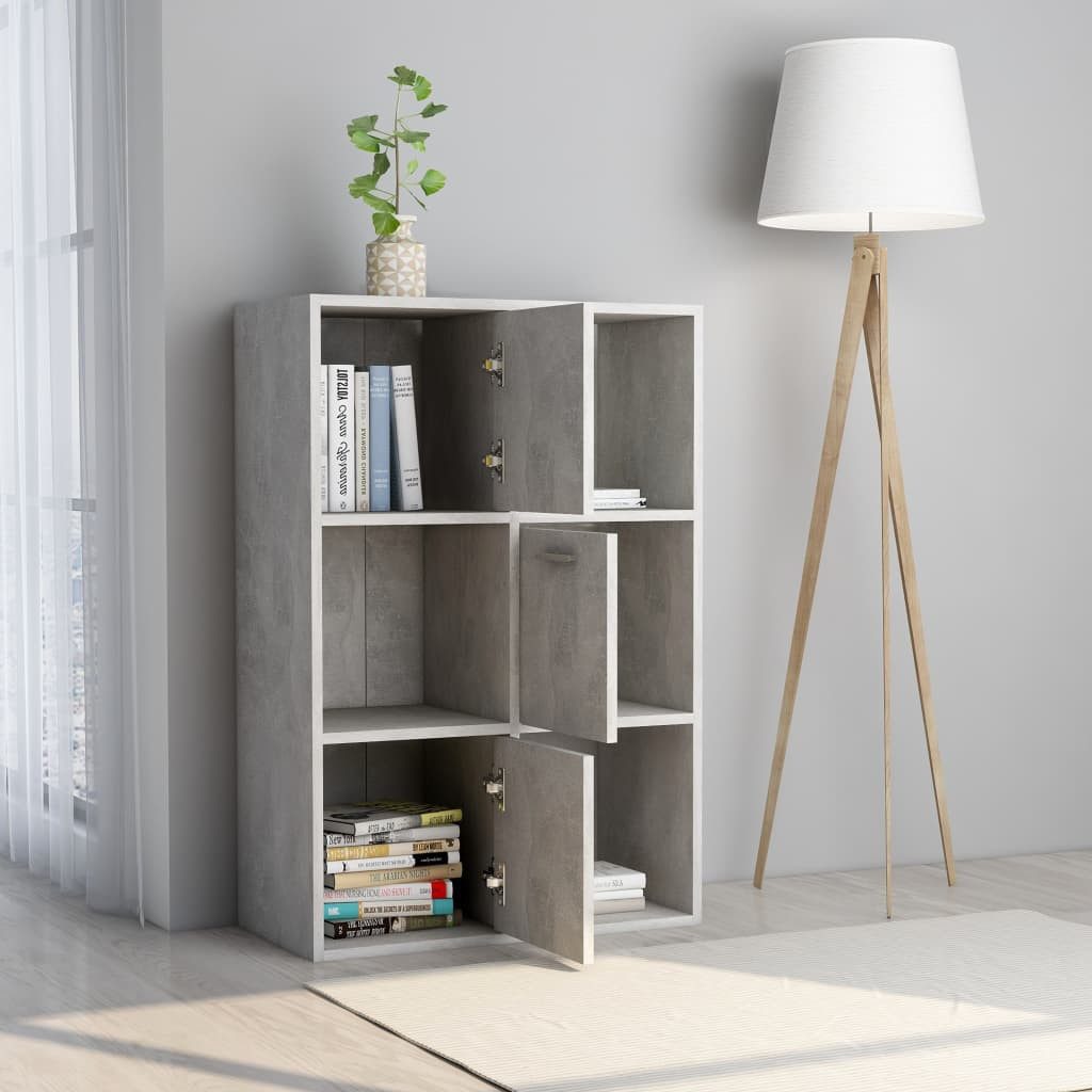 vidaXL Bücherregal NA Lagerschrank Betongrau 60x29,5x90 cm Spanplatte
