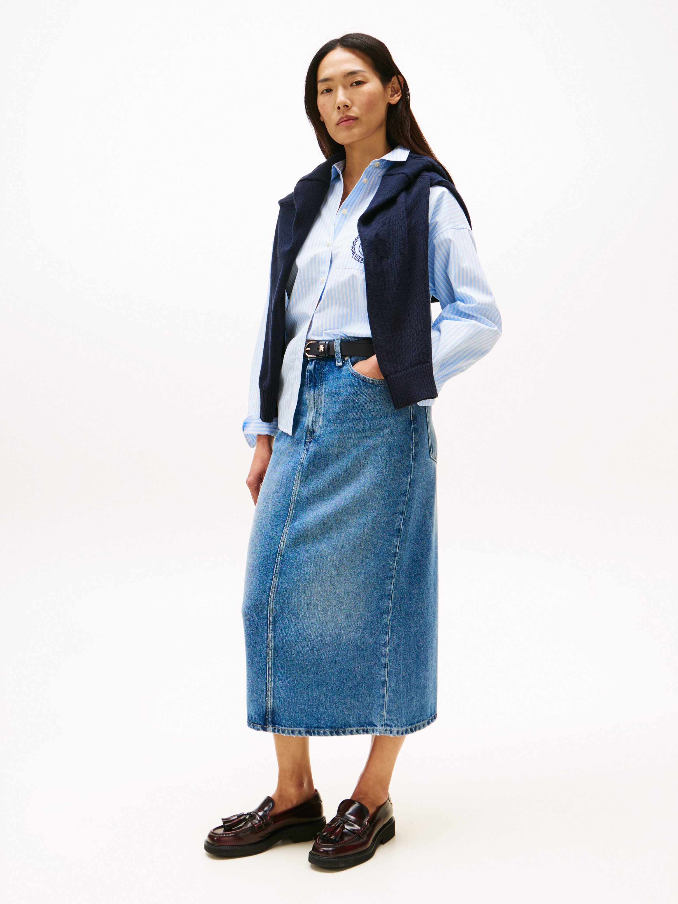 Tommy Hilfiger Jeansrock DNM LANA MIDI HW SKIRT