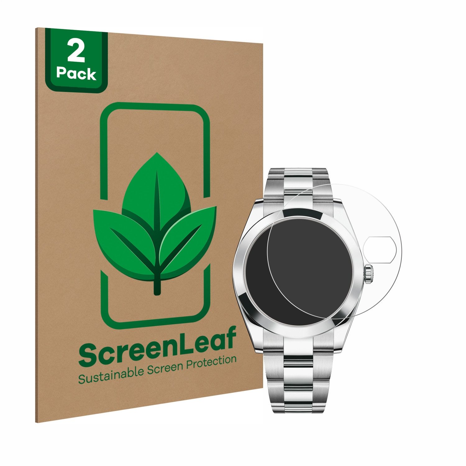 ScreenLeaf Displayschutzfolie Schutzfolie für Rolex Datejust 41, 2 Stück, nachhaltiger Displayschutz Schutz Folie Klar Transparent