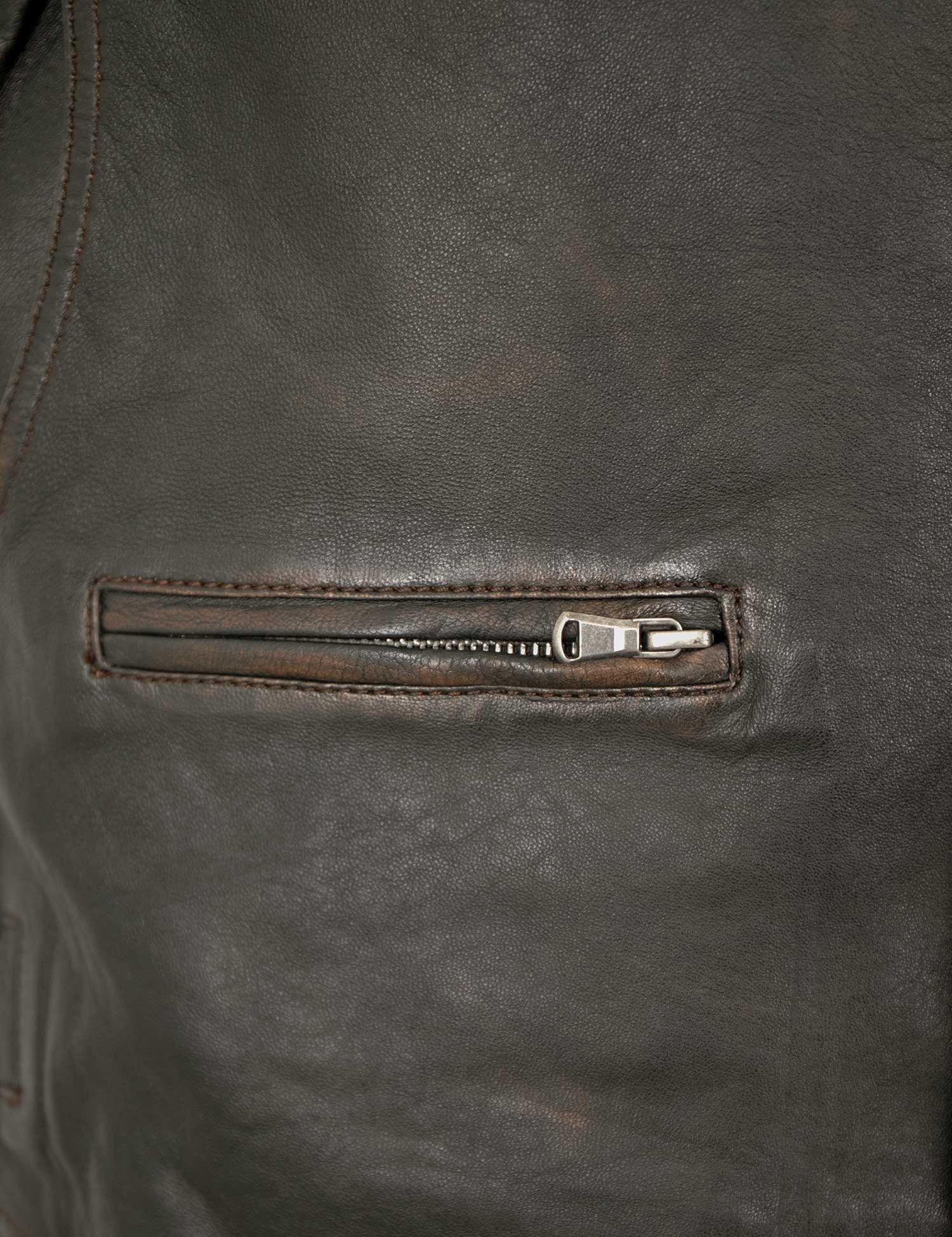Maddox Lederweste Georgio MADDOX - Herren Lederweste Lammnappa schwarz-beige antik