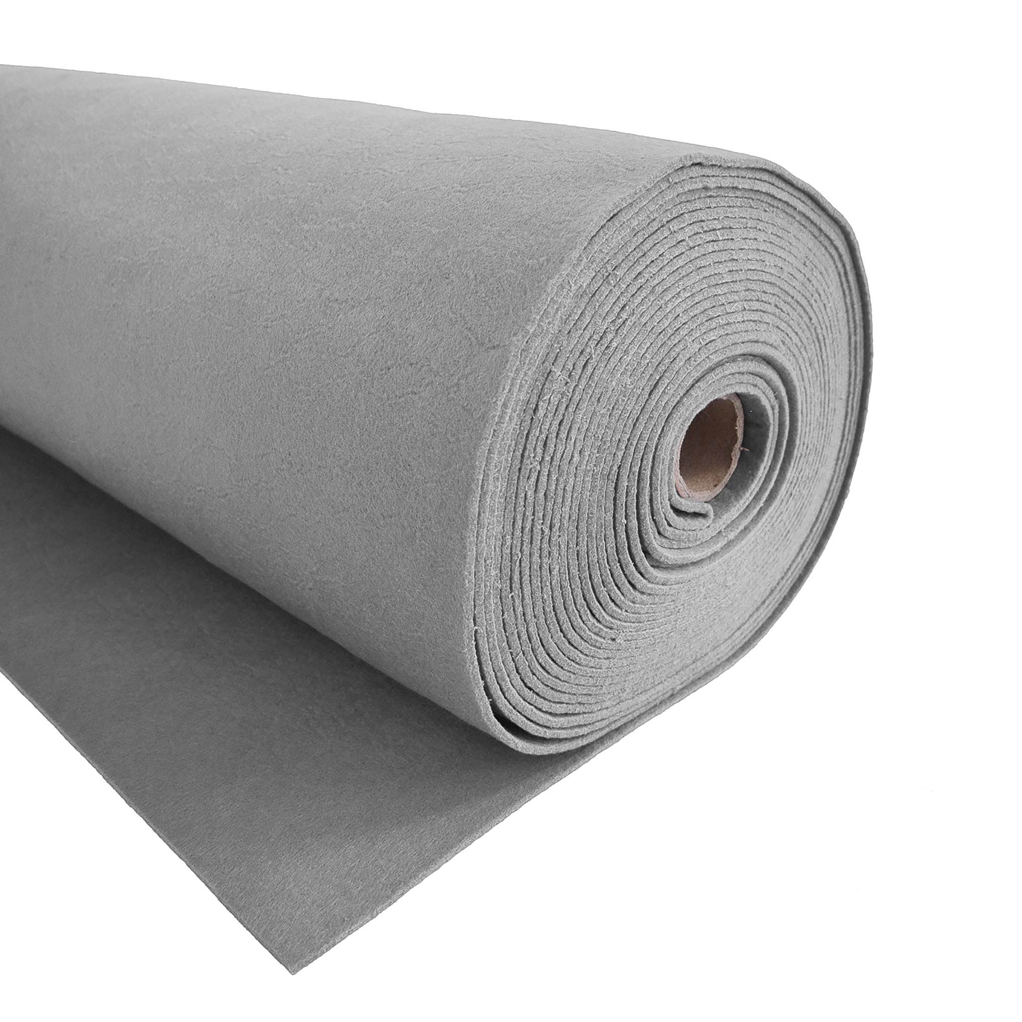 maDDma Stoff Bastelfilz 10m Rolle Filz 90cm x 3mm, hellgrau
