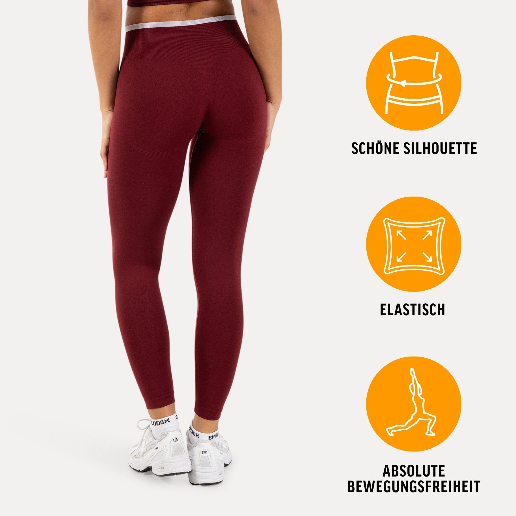 Smilodox Leggings Jorina, Sporthose Damen Shaped Fit, High Waist, V-Shape, Gym & Yoga V-Shape Rücken, hoher Bund, Stretch, Struktur, weich