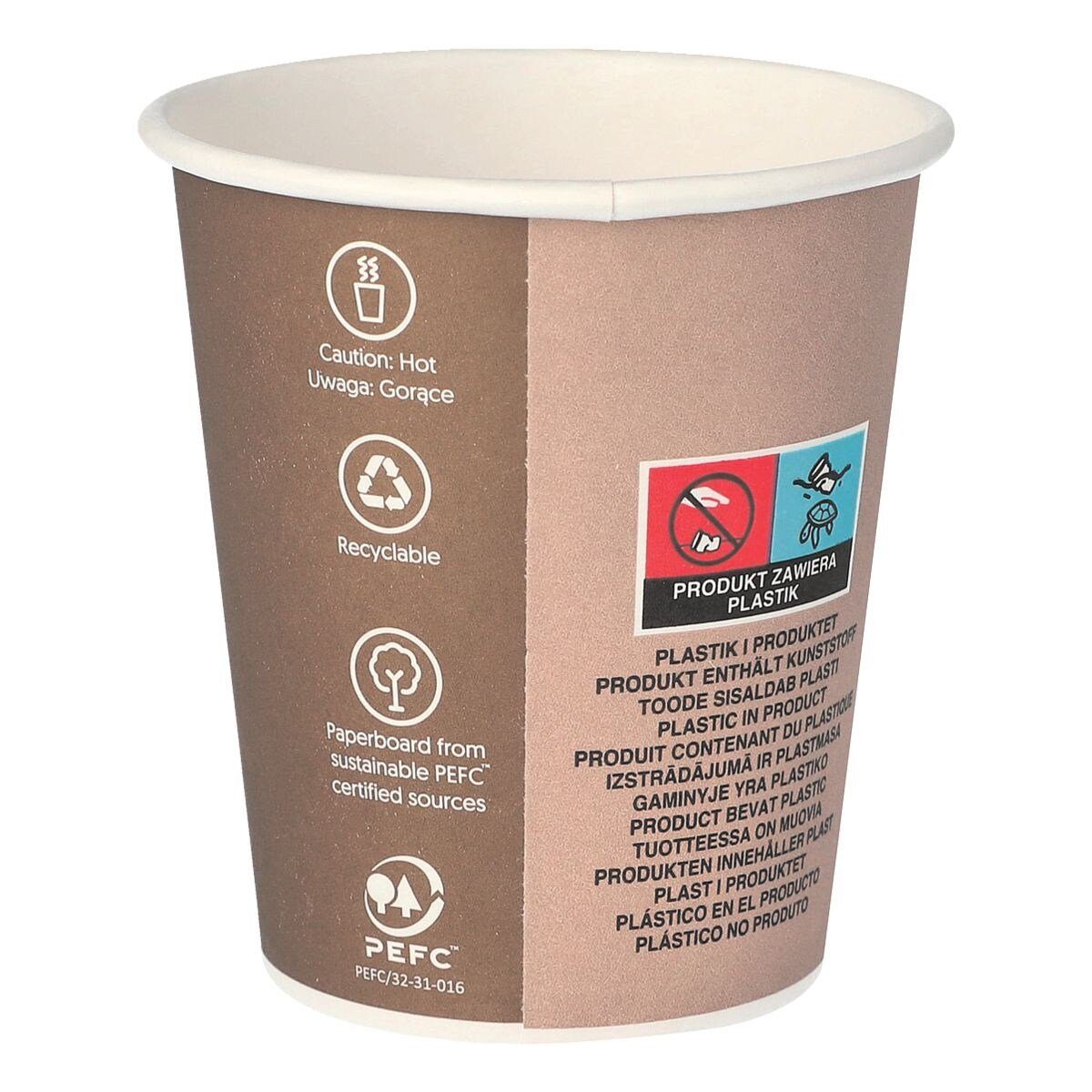 PAPSTAR Becher To Go, 50-tlg., Frischfaserkarton, 200 ml, Trinkbecher / Pappbecher für Heißgetränke geeignet